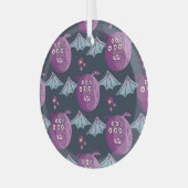 Monster Bats: Schattigee Cartoon  Glas Ornament (Voorkant links)