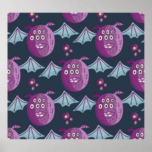 Monster Bats: Schattigee Cartoon Poster (Voorkant)
