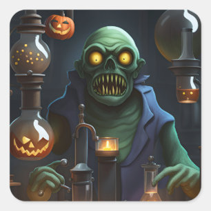 Monster Beakers Halloween Stickers