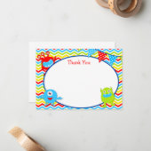 Monster Bedankbriefjes Notitiekaartje (Voorkant / Achterkant in situ)