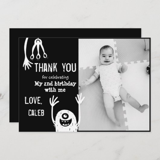 Monster Bedankkaartje Met Foto Bedankkaart (Voorkant / Achterkant)