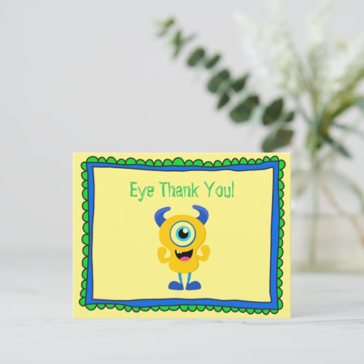 Monster Bedankt Briefkaart (Staand voorkant)