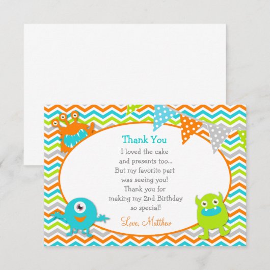 Monster - Bedankt voor je briefkaarten (Voorkant / Achterkant)