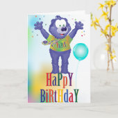 Monster Beer Kinderen Birthday Kaart (Gele Bloem)