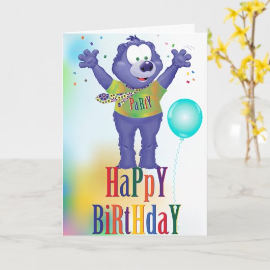 Monster Beer Kinderen Birthday Kaart (Gele Bloem)