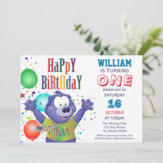 Monster Beer Kinderen Birthday Kaart (Staand voorkant)