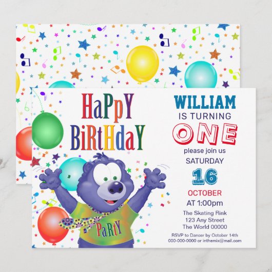 Monster Beer Kinderen Birthday Kaart (Voorkant / Achterkant)