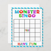 Monster bingo - baby shower game (Voorkant / Achterkant)