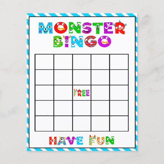 Monster bingo - baby shower game (Voorkant)