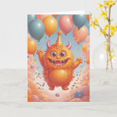 Monster Birthday Bash Kaart (Gele Bloem)
