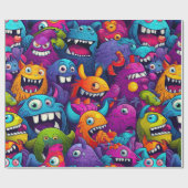 Monster Birthday Cadeaupapier (Vlak)
