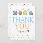 Monster Birthday Dank je wel. Bedankkaart (Voorkant / Achterkant)