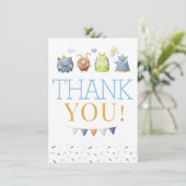 Monster Birthday Dank je wel. Bedankkaart (Staand voorkant)