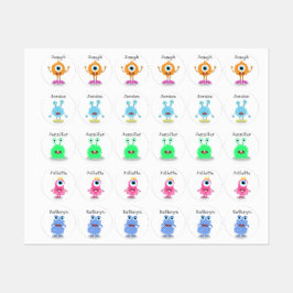 Monster Birthday Party Favor Custom Name Label
