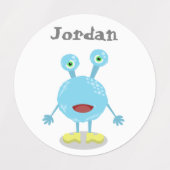 Monster Birthday Party Favor Custom Name Label (Design 2)