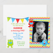 Monster Birthday Party Invitations Kaart (Voorkant / Achterkant)