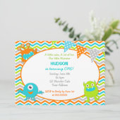 Monster Birthday Party Invitations Kaart (Staand voorkant)