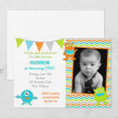 Monster Birthday Party Invitations Kaart (Voorkant / Achterkant)