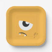 Monster Birthday Party Papieren Bordje (Voorkant)