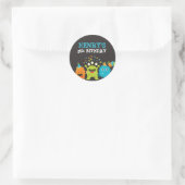 Monster Birthday Party Ronde Sticker (Tas)