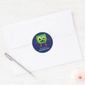 Monster Birthday Party Ronde Sticker (Envelop)