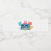 Monster Birthday Party Waterfles Etiket (Enkel label)