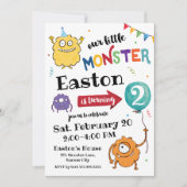 Monster Birthday Uitnodiging (Voorkant)