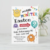 Monster Birthday Uitnodiging (Staand voorkant)