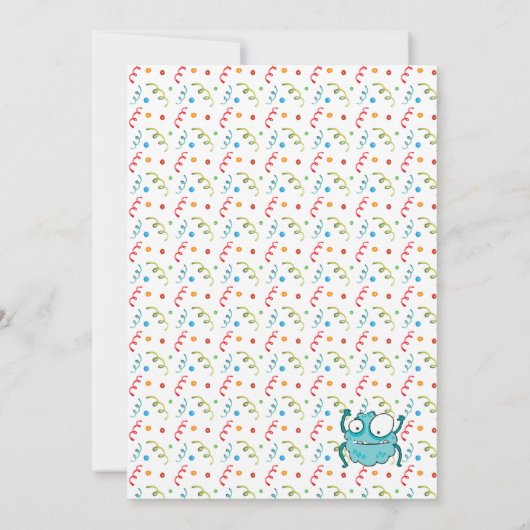 Monster Birthday Uitnodiging (Achterkant)