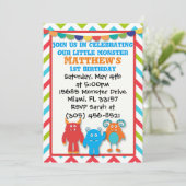 Monster Birthday Uitnodiging (Staand voorkant)