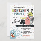 Monster Birthday Uitnodiging (Voorkant)