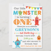 Monster Birthday Uitnodiging | Monsteruitnodiging (Voorkant)