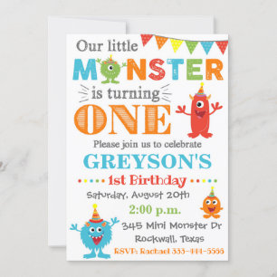 Monster Birthday Uitnodiging   Monsteruitnodiging
