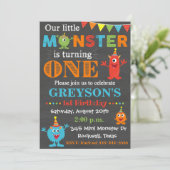 Monster Birthday Uitnodiging | Monsteruitnodiging (Staand voorkant)