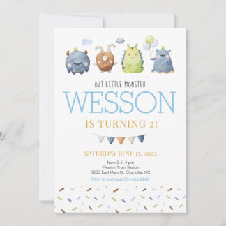 Monster Birthday Uitnodiging, Ons kleine Monster Kaart