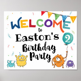 Monster Birthday Welkomstteken Poster