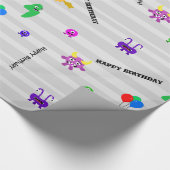 Monster Birthday Wrapping Paper Cadeaupapier (Hoek)