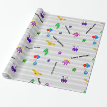 Monster Birthday Wrapping Paper