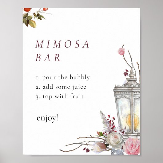Monster Bloemen Rozen & Lantaarn Mimosa Bar teken Poster (Voorkant)