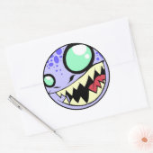 Monster Blue Ronde Sticker (Envelop)