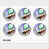 Monster Blue Ronde Sticker (Vel)