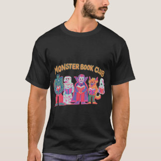 Monster Boek Club Retro 70s Halloween Boekenwurm T-shirt