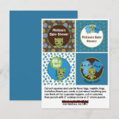 MONSTER Boy Baby shower Cupcake Topper Peek a Boo Uitnodiging Briefkaart (Voorkant / Achterkant)