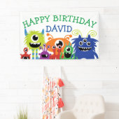 Monster Boy Birthday Party Little Monsters Spandoek (Insitu)