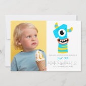 Monster Boys 1e verjaardag Foto Kaart (Voorkant)