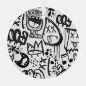 Monster Boys: Hand getrokken patroon Glas Ornament (Achterkant)