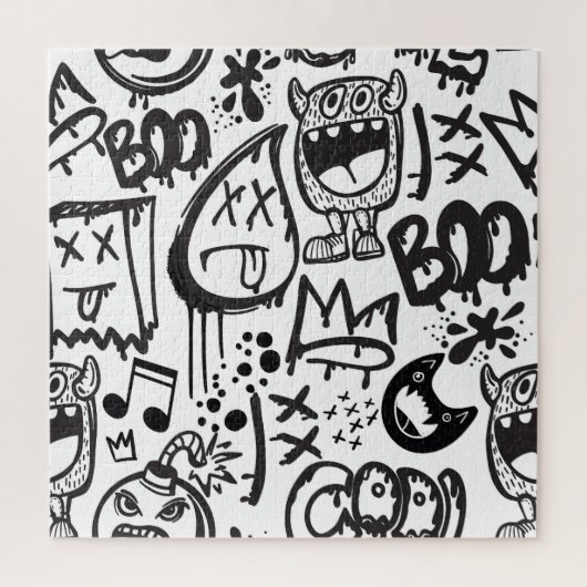 Monster Boys: Hand getrokken patroon Legpuzzel (Verticaal)