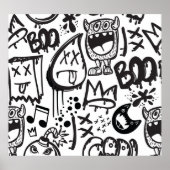 Monster Boys: Hand getrokken patroon Poster (Voorkant)