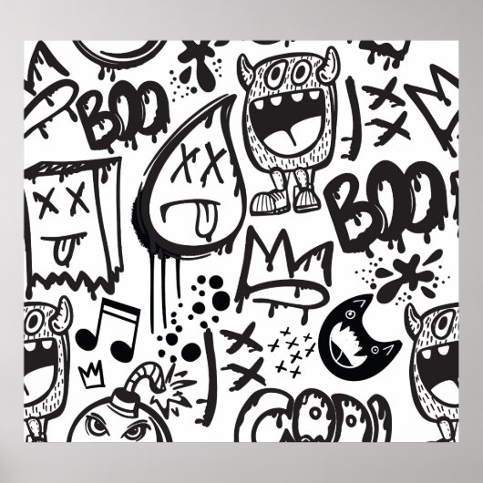 Monster Boys: Hand getrokken patroon Poster (Voorkant)