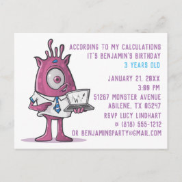 Monster Briefkaart Birthday Party Invitation